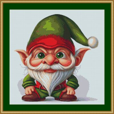 Christmas elf cross stitch pattern