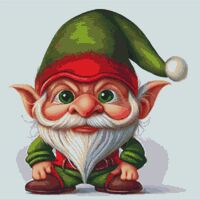 Christmas Elf Cross Stitch Pattern - Thumbnail 1