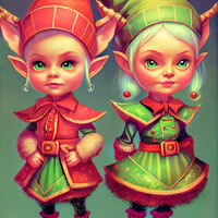 Christmas Elves Cross Stitch Pattern - Thumbnail 2