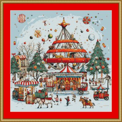 Christmas fair cross stitch pattern