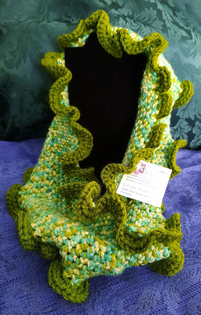 Infiniti Scarf - Varigated Green with Olive Trim