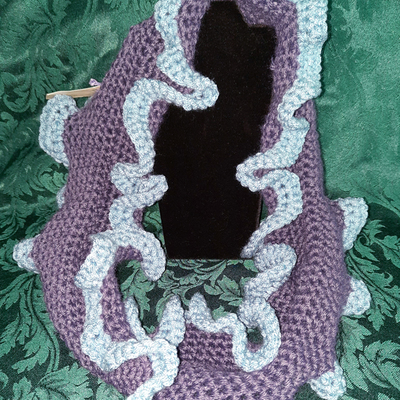 Infinity scarf - purple with blue trim