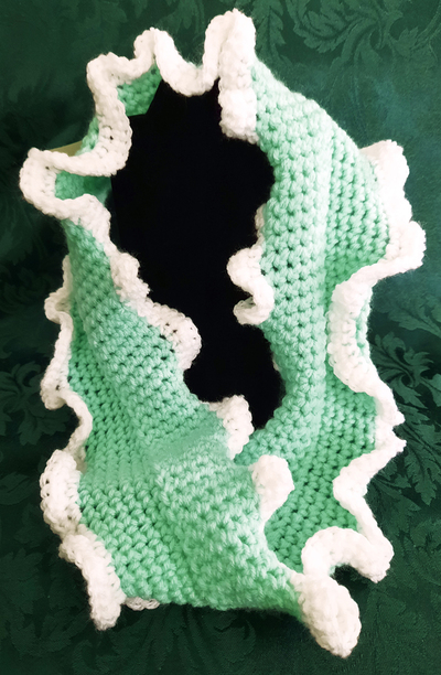 Infinity Scarf - Mint Green with White Trim