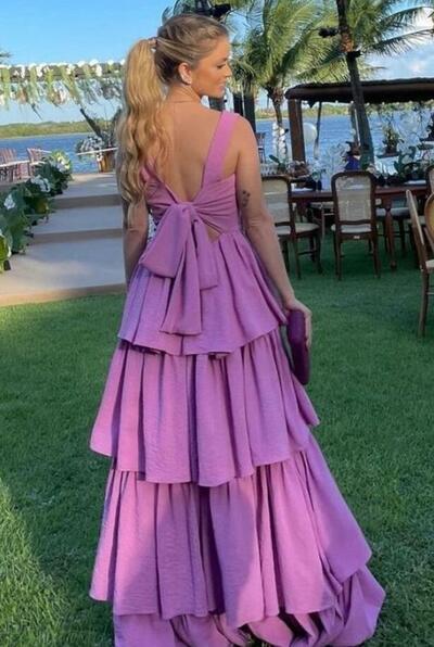 Elegant Floor Length Purple Prom Dresses, Evening Gowns