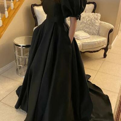 Simple mermaid black formal gowns, evening dresses