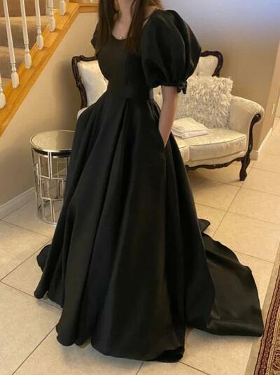 Simple Mermaid Black Formal Gowns, Evening Dresses
