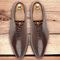 Handmade Men's Leather Lace up Dress Shoes - Thumbnail 1