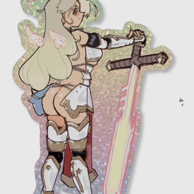 Sparkly angel knight sticker