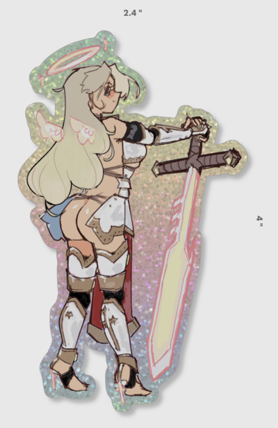 Sparkly Angel Knight Sticker