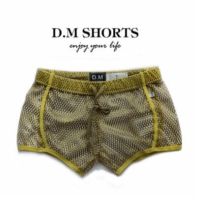 2pk d.m underwear mesh perforated holes boxer shorts mens sexy sheer homewear sleep bottoms dm6005