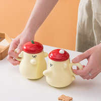 Cute Cartoon Hug Couple Mug Set - Thumbnail 2