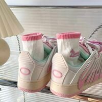 Pink White Gradient Letter Sneakers For Women - Thumbnail 3