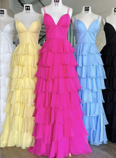 Double Straps Prom Dresses Evening Gown
