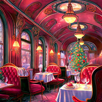 Christmas In The Dining Car Cross Stitch Pattern - Thumbnail 2