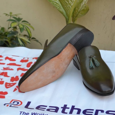  New Men's Handmade Leather Olive Colour Dress Shoes