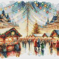 Christmas Market Cross Stitch Pattern - Thumbnail 1