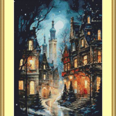 Christmas night cross stitch pattern