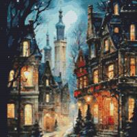 Christmas Night Cross Stitch Pattern - Thumbnail 1