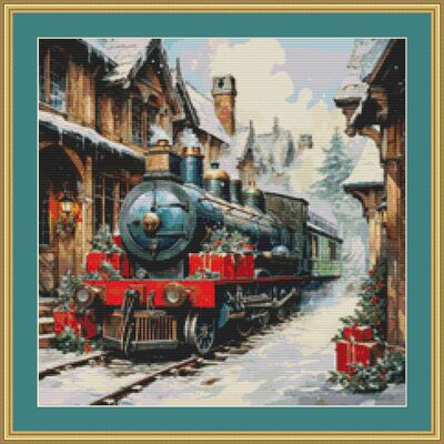 Christmas train cross stitch pattern - Thumbnail 5