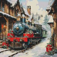 Christmas Train Cross Stitch Pattern - Thumbnail 1