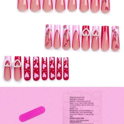 Heart/strawberry nails