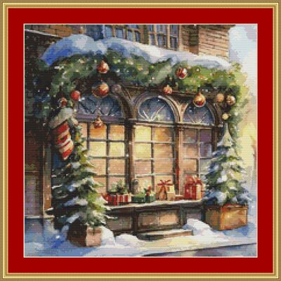 Christmas window cross stitch pattern - Thumbnail 3