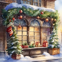 Christmas Window Cross Stitch Pattern - Thumbnail 2