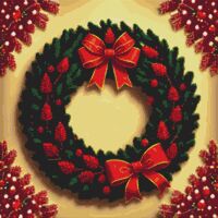 Christmas Wreath Cross Stitch Pattern - Thumbnail 1