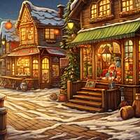 Cobbled Christmas Street Cross Stitch Pattern - Thumbnail 2