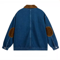 CONTRAST COLLAR DENIM JACKET - Thumbnail 1