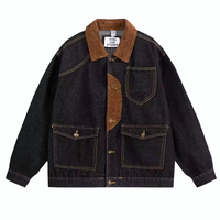 CONTRAST COLLAR DENIM JACKET - Thumbnail 2