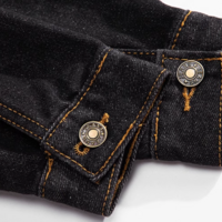 CONTRAST COLLAR DENIM JACKET - Thumbnail 4