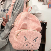 Kawaii Cartoon Animal Plush Backpack - Thumbnail 2
