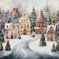 Coloured Roofs Cross Stitch Pattern - Thumbnail 1