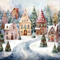 Coloured Roofs Cross Stitch Pattern - Thumbnail 2