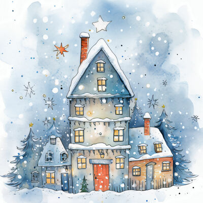 Cute cottage cross stitch pattern