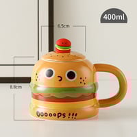 Cute Hamburger Mug With Spoon And Lid - Thumbnail 7