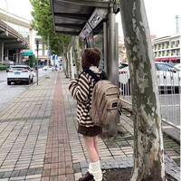 Brown Stripe Zipper Cardigan  - Thumbnail 8