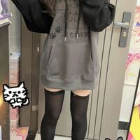 Cat Print Patchwork Hoodie - Thumbnail 5
