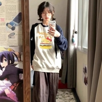 Cat Anime Burger Patchwork Hoodie  - Thumbnail 1