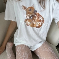 Deer Print Short Sleeve T-shirt  - Thumbnail 3