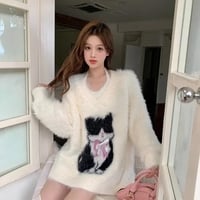 Fluffy Cat Bow Sweater  - Thumbnail 5
