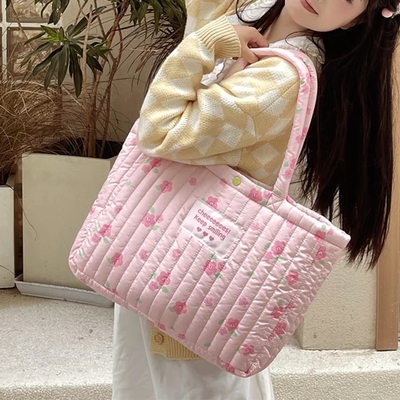 Flower Padded Tote Bag