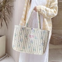 Flower Padded Tote Bag - Thumbnail 1
