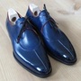 Handmade Blue Split Toe Leather Shoes,Oxford Men's Shoes-4