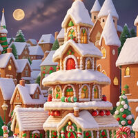 Gingerbread Village Cross Stitch Pattern - Thumbnail 2