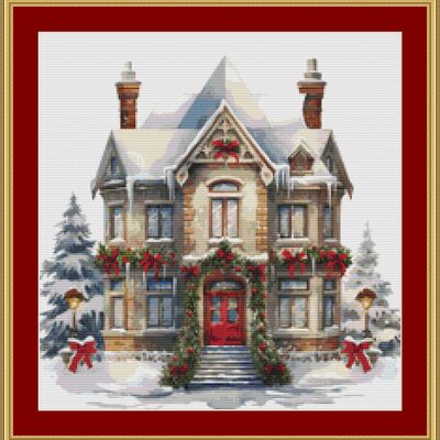 Happy holidays cross stitch pattern