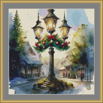 Lamp post cross stitch pattern - Thumbnail 3