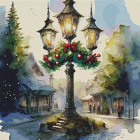 Lamp Post Cross Stitch Pattern - Thumbnail 1