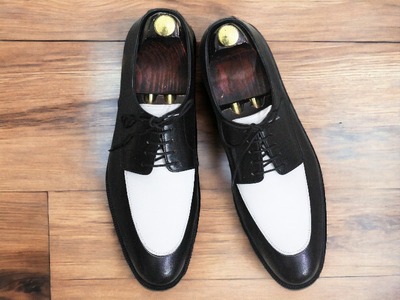 Handmade Men's Two tone Leather Laceup Dress Shoes